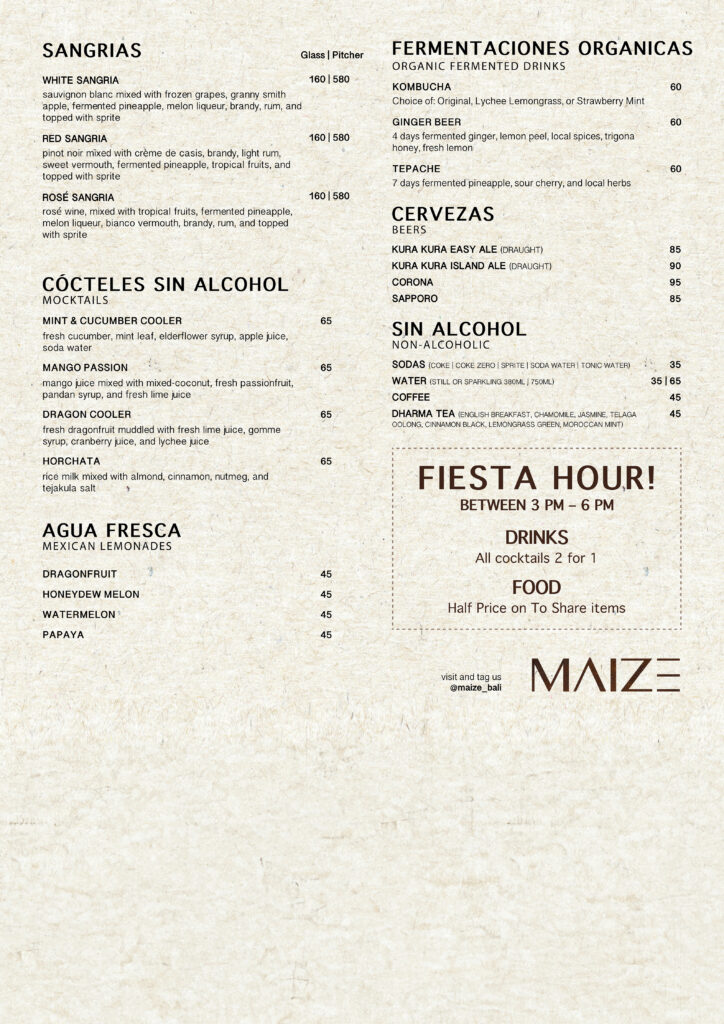 Maize Menu