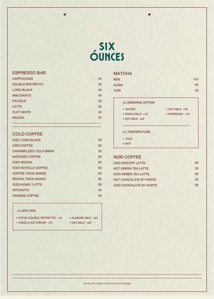 Kilo Jakarta Menu